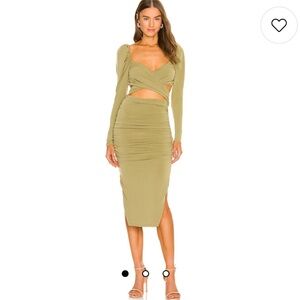 Revolve Darla Midi Olive Dress - XXS